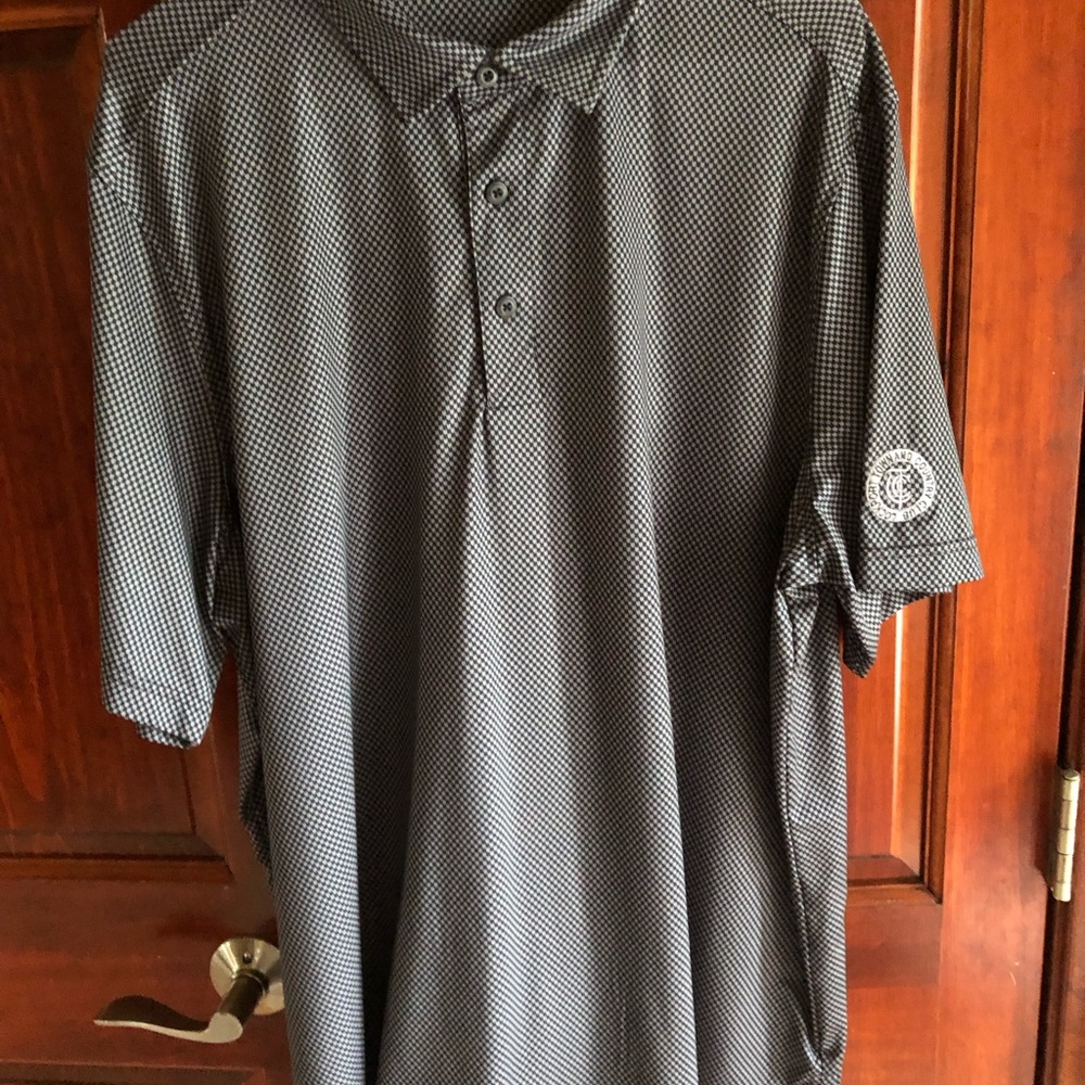 Cutter & Buck Black Micro-Pattern Polo